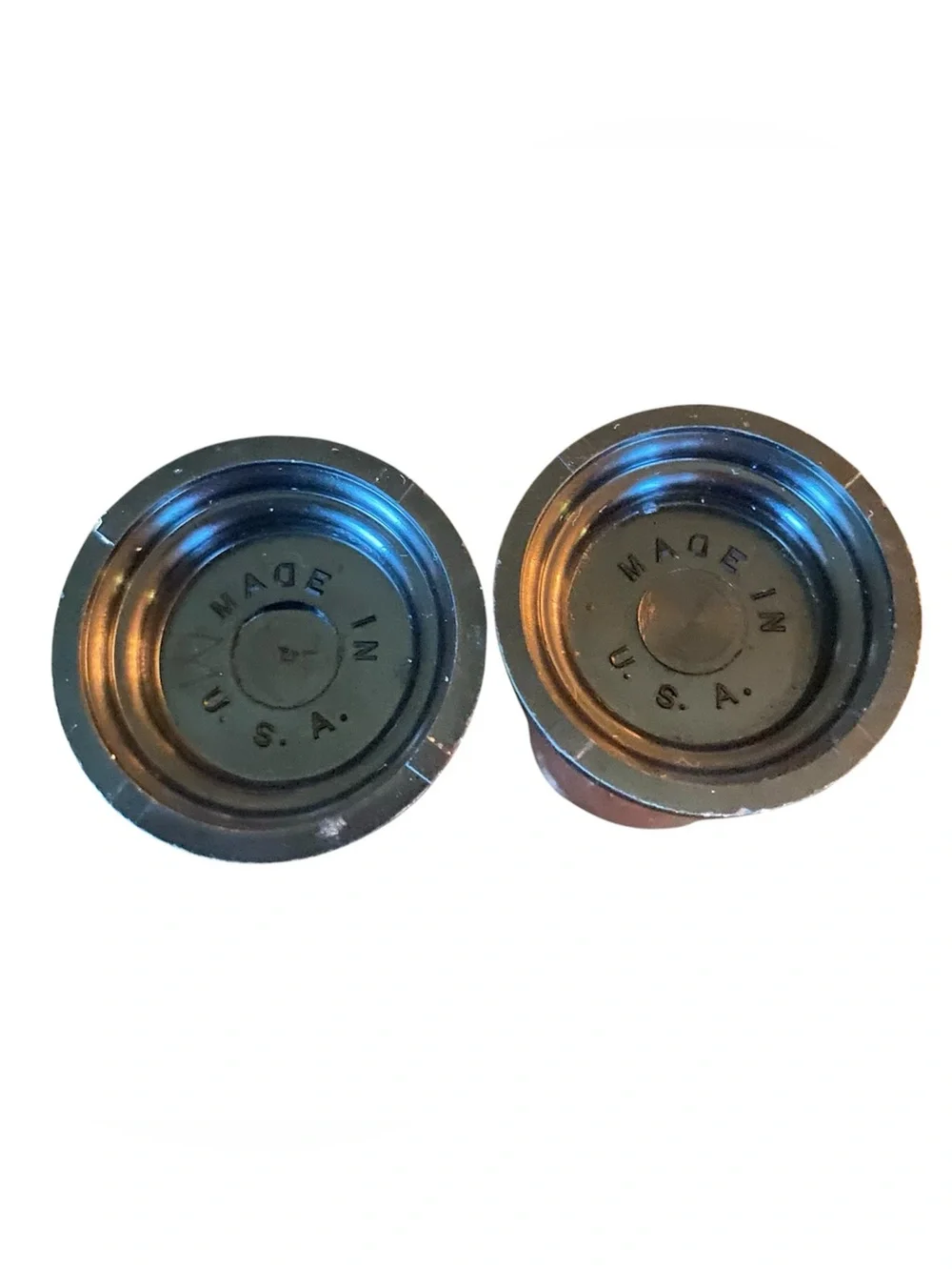 Vintage Mid Century Modern MCM Aluminum Copper Craft Salt Pepper Shakers 1950s